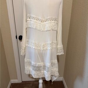 Altar'd State Cream Lace Swim Coverup